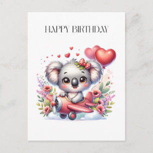 Flying Koala Birthday Postcard