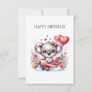 Flying Koala Birthday Thank You Card