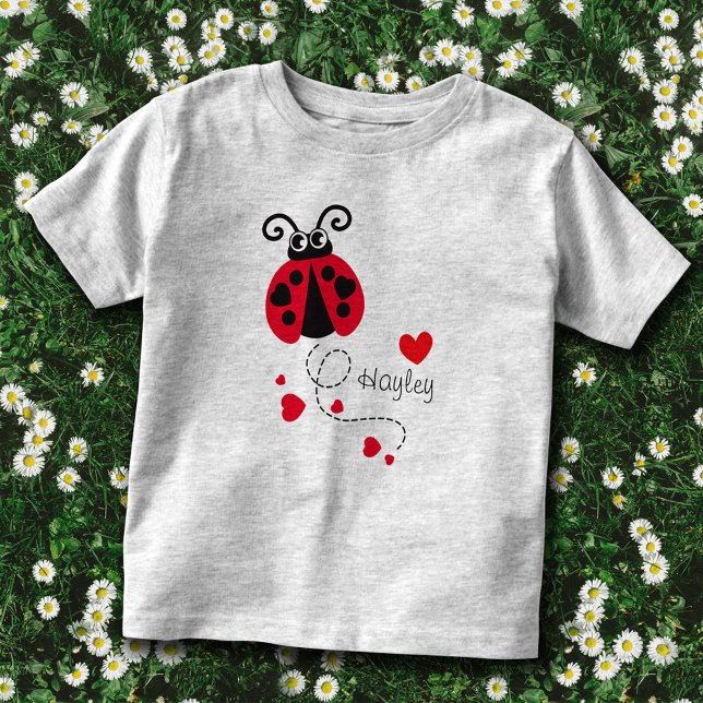 Flying ladybug hearts red name t-shirt (Creator Uploaded)