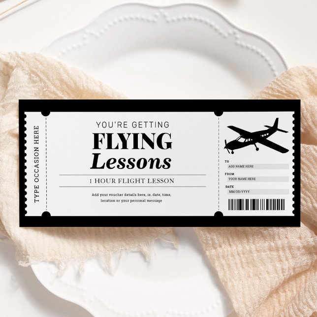 Flying Lessons Pilot Training Gift Voucher Invitation (Creator Uploaded)