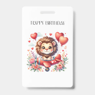 Flying Lion Birthday ID Badge