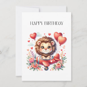 Flying Lion Birthday Invitation