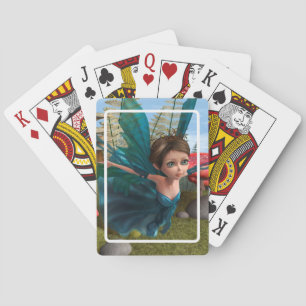Flying Little Fairy Butterfly Playing Cards