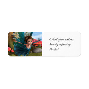 Flying Little Fairy Butterfly Tshirt Return Address Label