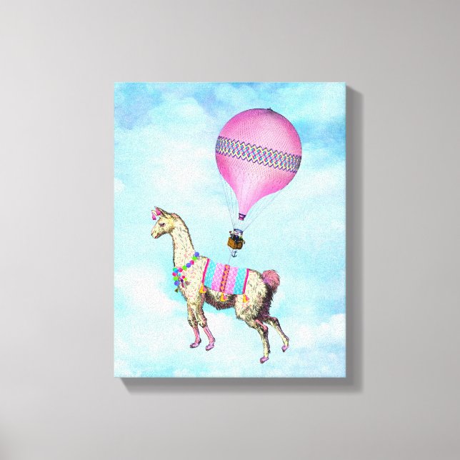 Flying Llama Canvas Print (Front)