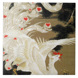 FLYING LOVE PHOENIX,Feathers,Hearts Valentine Day Ceramic Tile