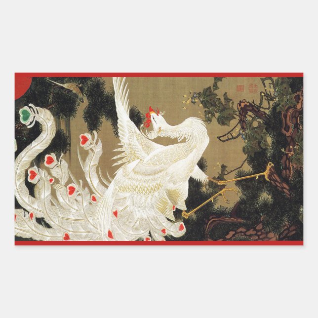 FLYING LOVE PHOENIX,Feathers,Hearts Valentine Day Rectangular Sticker (Front)