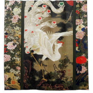 FLYING LOVE PHOENIX,Feathers,Hearts Valentine Day  Shower Curtain