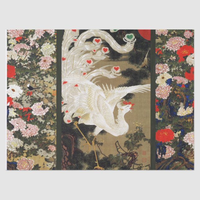 FLYING LOVE PHOENIX,Feathers,Hearts Valentine Day Tissue Paper (Front)