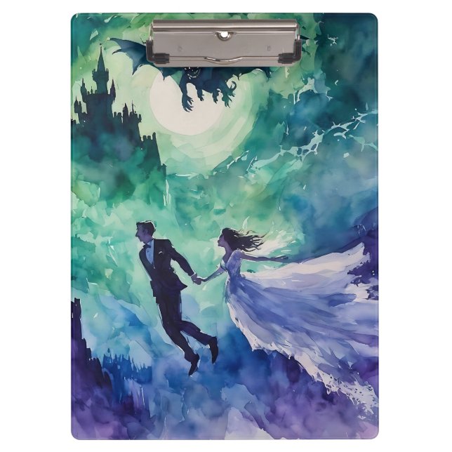 Flying Lovers - Watercolor Painting Clipboard (Front)