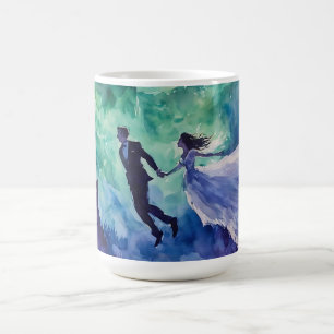 Flying Lovers - Watercolor Painting Coffee Mug