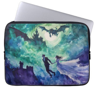 Flying Lovers - Watercolor Painting Laptop Sleeve