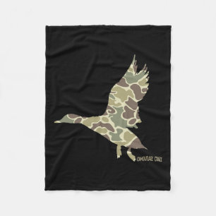 Flying Mallard Duck Camouflage Camo Duck Hunting C Fleece Blanket