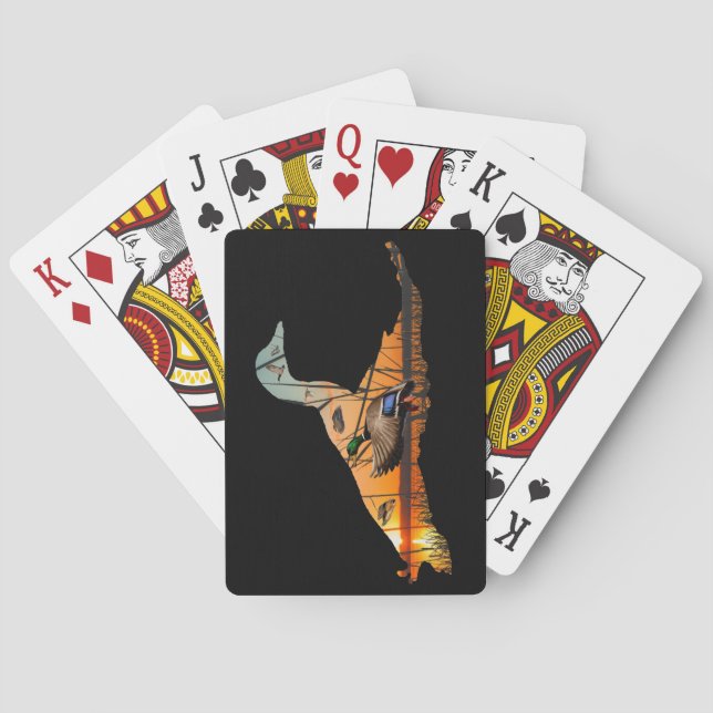 Flying Mallard Playing Cards, Duck Hunting Cards (Back)