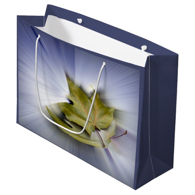 Flying maple leaves large gift bag (Front Angled)
