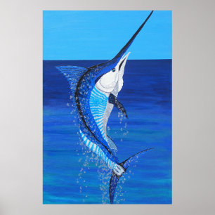 Flying marlin  poster