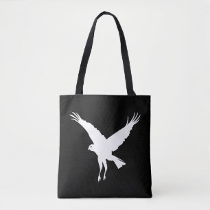 Flying marsh harrier tote bag
