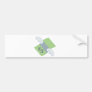flying money emoji bumper sticker