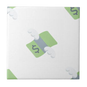 flying money emoji ceramic tile