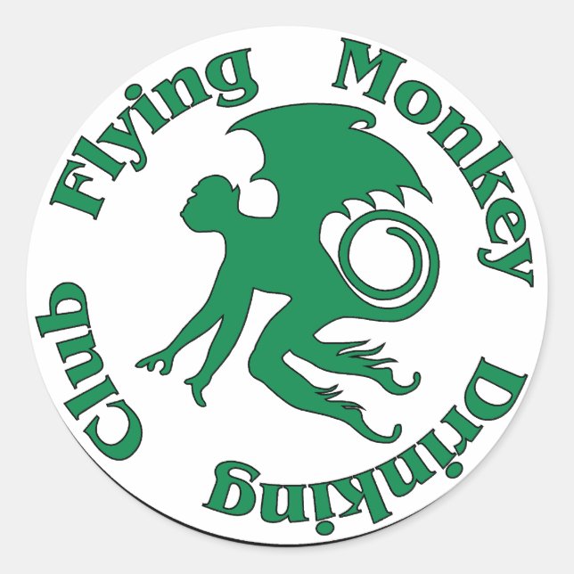 Flying Monkey Drinking Club Classic Round Sticker (Front)