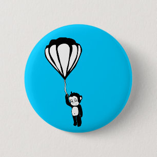 flying monkey : hot air balloon 6 cm round badge