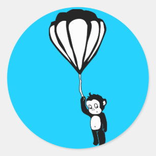 flying monkey : hot air balloon classic round sticker