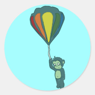 flying monkey : hot air balloon classic round sticker