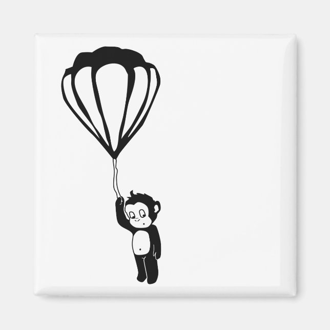 flying monkey : hot air balloon magnet (Front)