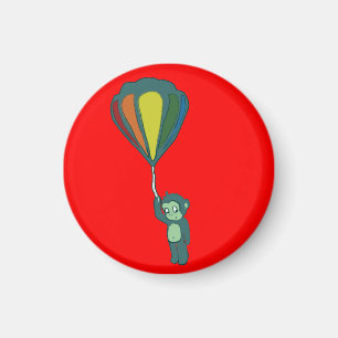 flying monkey : hot air balloon magnet