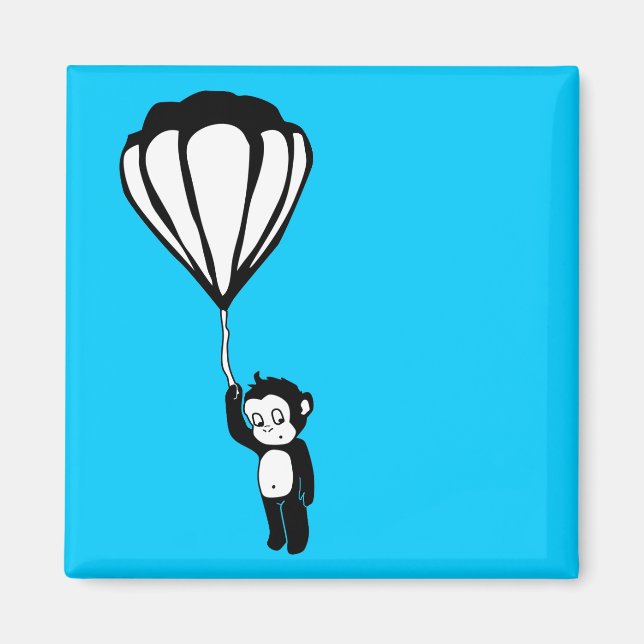 flying monkey : hot air balloon magnet (Front)