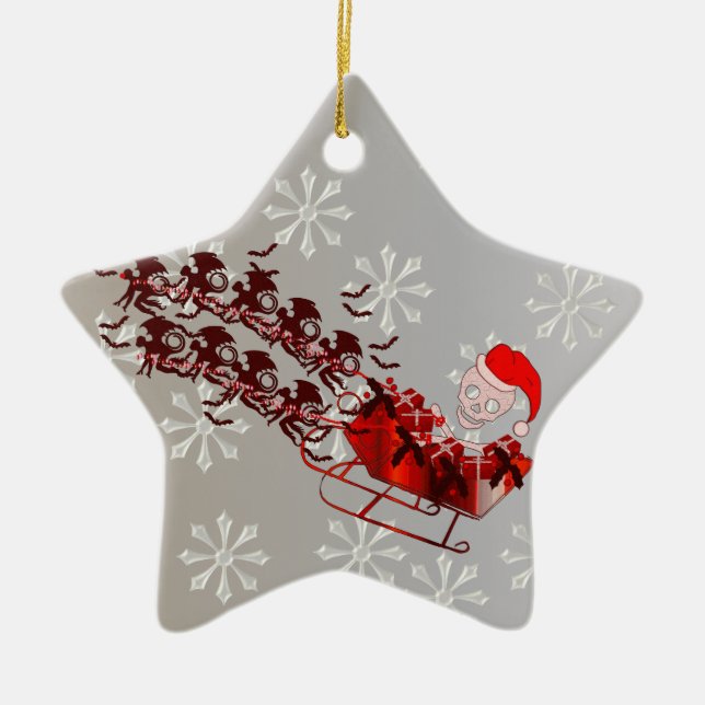 Flying Monkey Santa Ceramic Tree Decoration (Front)