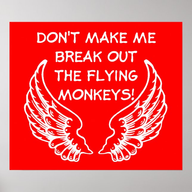 Flying Monkeys Funny Poster Humour (Front)
