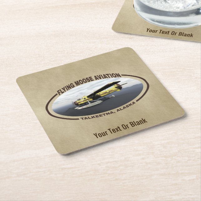 Flying Moose Aviation de Havilland DH3-C Otter Square Paper Coaster (Angled)