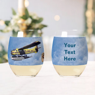 Flying Moose Aviation de Havilland Otter - Welcome Stemless Wine Glass