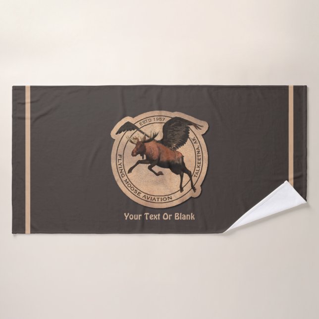 Flying Moose Aviation Patch Bath Towel (Bath Towel)
