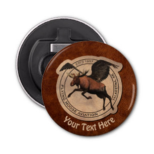 Flying Moose Aviation Patch Bottle Opener