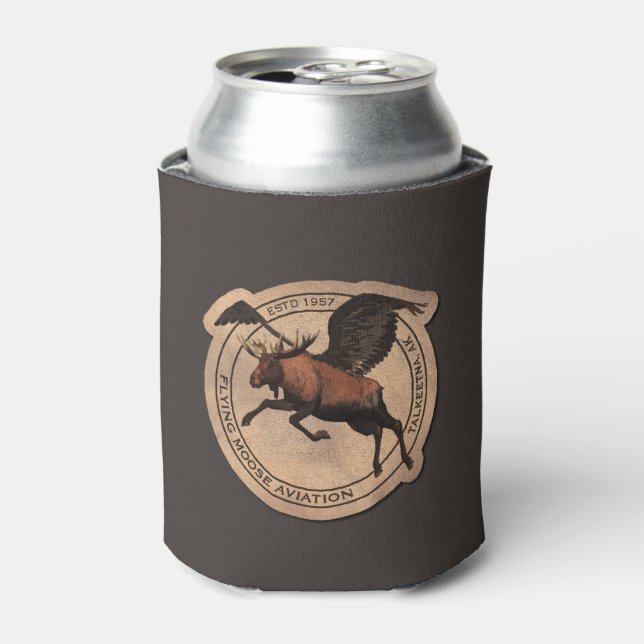 Flying Moose Aviation Patch Can Cooler (Can Front)