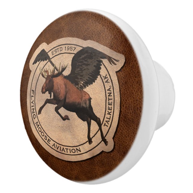 Flying Moose Aviation Patch Ceramic Knob (Right)
