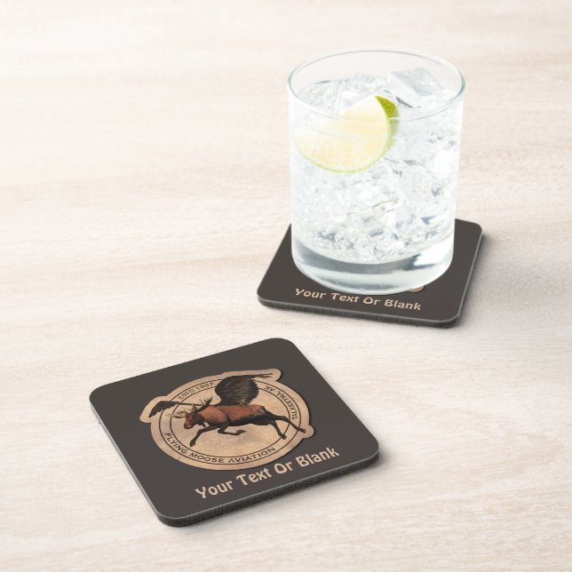 Flying Moose Aviation Patch Coaster (Right Side)