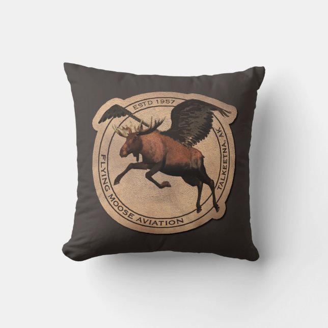 Flying Moose Aviation Patch Cushion (Front)