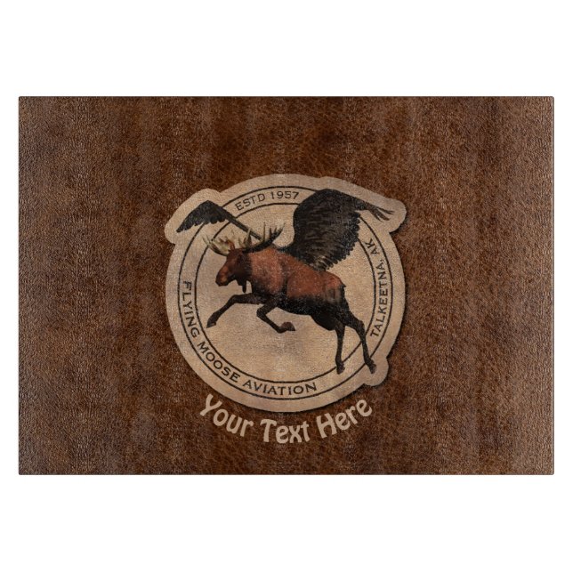 Flying Moose Aviation Patch Cutting Board (Front)