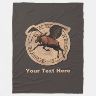 Flying Moose Aviation Patch Fleece Blanket
