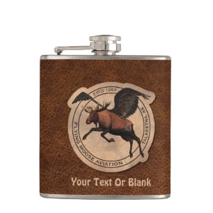 Flying Moose Aviation Patch Hip Flask