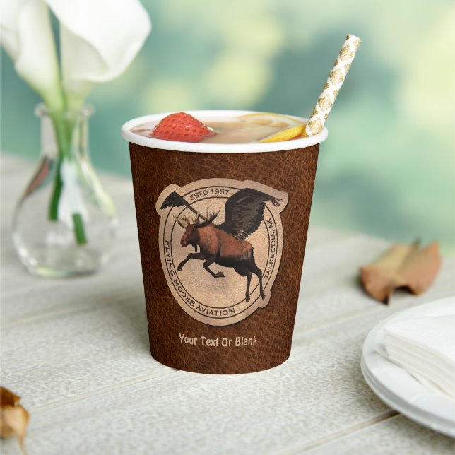Flying Moose Aviation Patch  Paper Cups (Insitu)