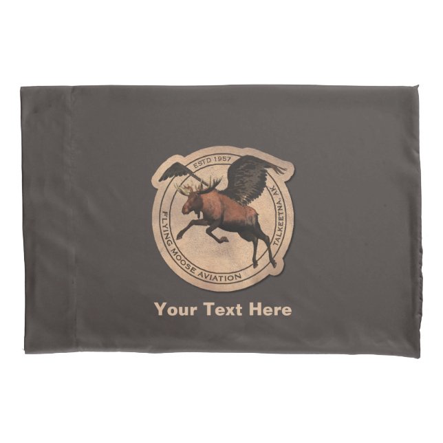 Flying Moose Aviation Patch Pillowcase (Front)
