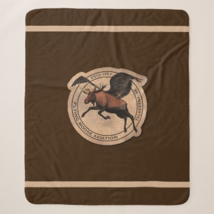 Flying Moose Aviation Patch Sherpa Blanket