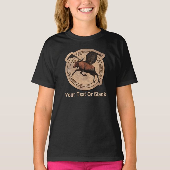 Flying Moose Aviation Patch T-Shirt (Front)