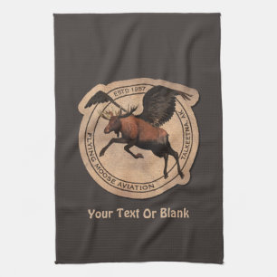 Flying Moose Aviation Patch Tea Towel