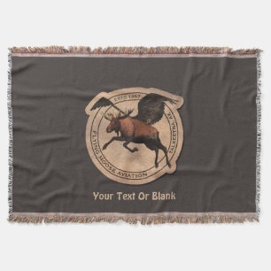 Flying Moose Aviation Patch Throw Blanket