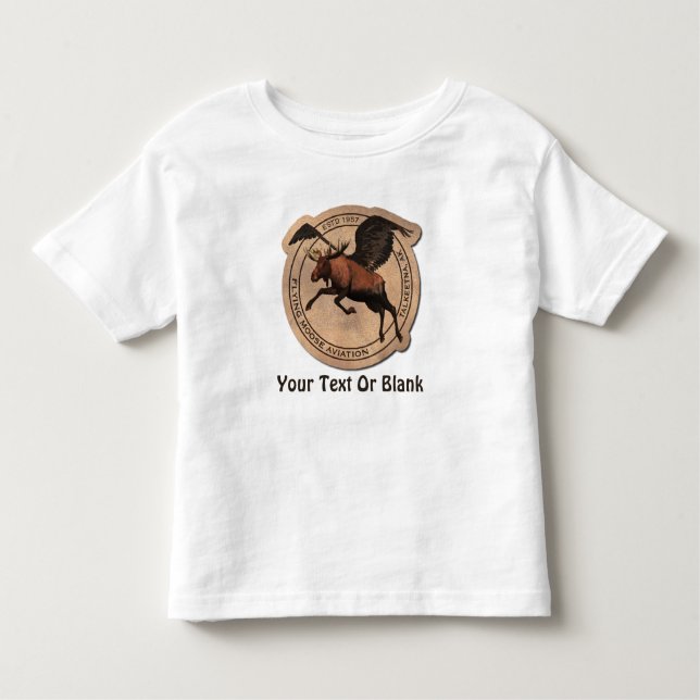 Flying Moose Aviation Patch Toddler T-Shirt (Front)